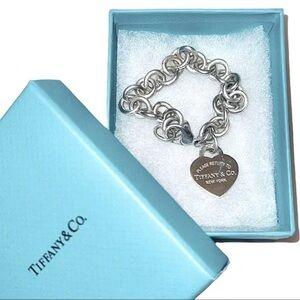 Tiffany & Co. Silver Chain Bracelet with Heart Charm